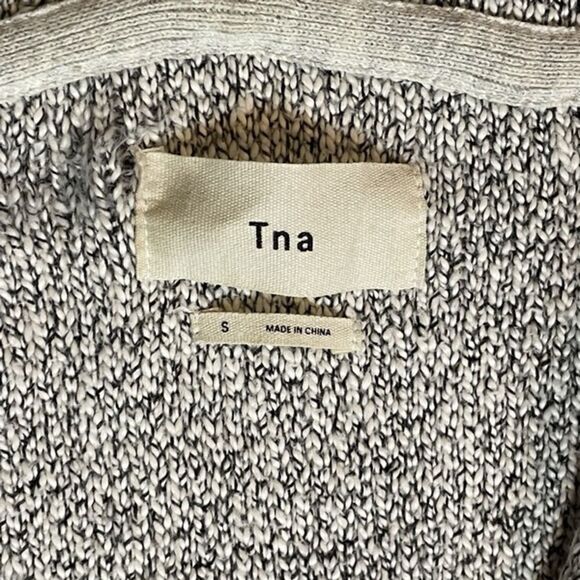 TNA grey and white Hoodie with front pouch pocket Size Small - Picture 3 of 8